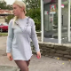 In this public exposure clip, a pretty, German girl discreetly pisses and shits on the floor of a public phone booth. Presented in 720P HD. About 2 minutes.